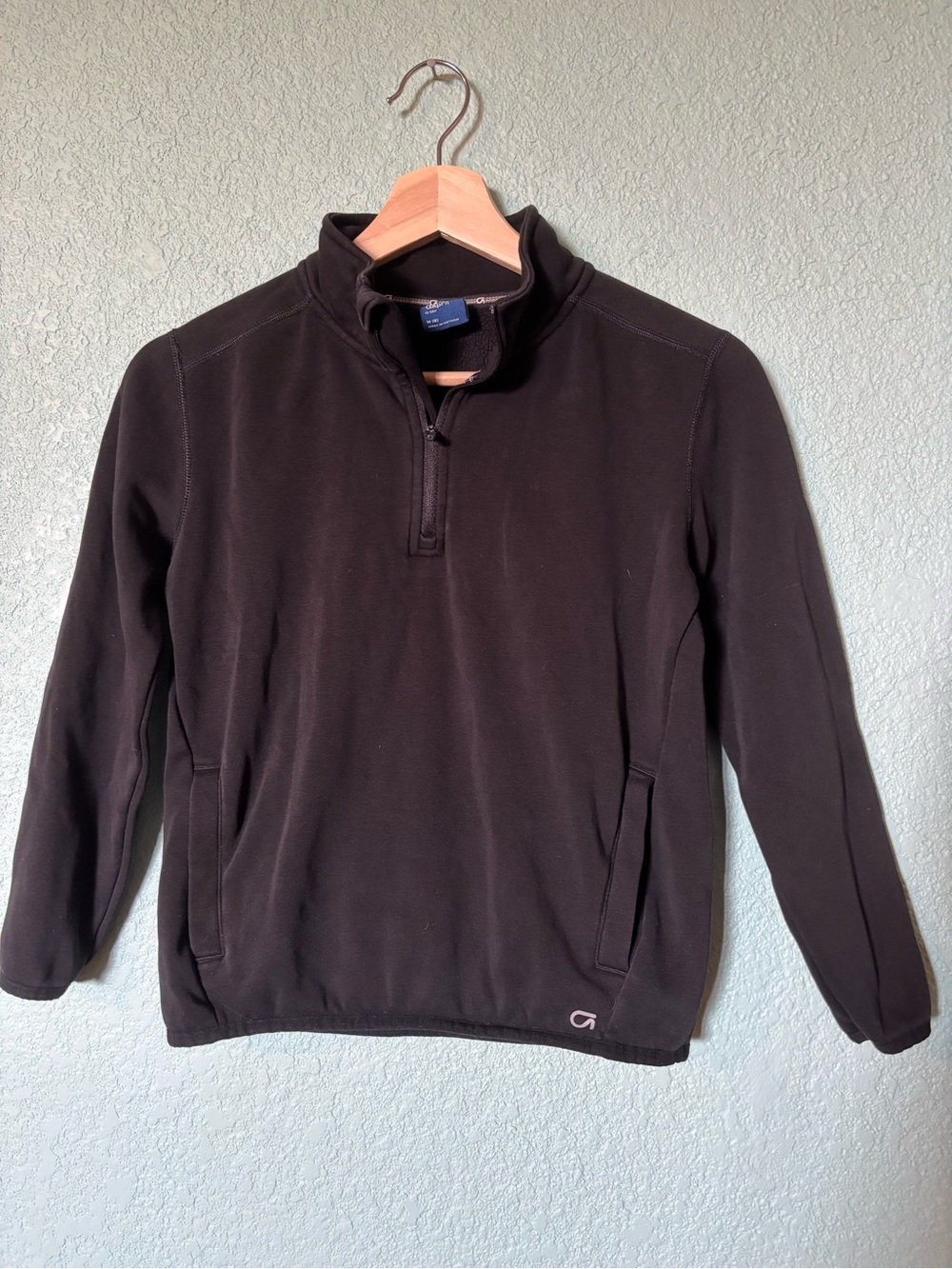GAP Fit Quarter-Zip Youth Fleece Black Sweater Jacket Size Medium 8 Good
